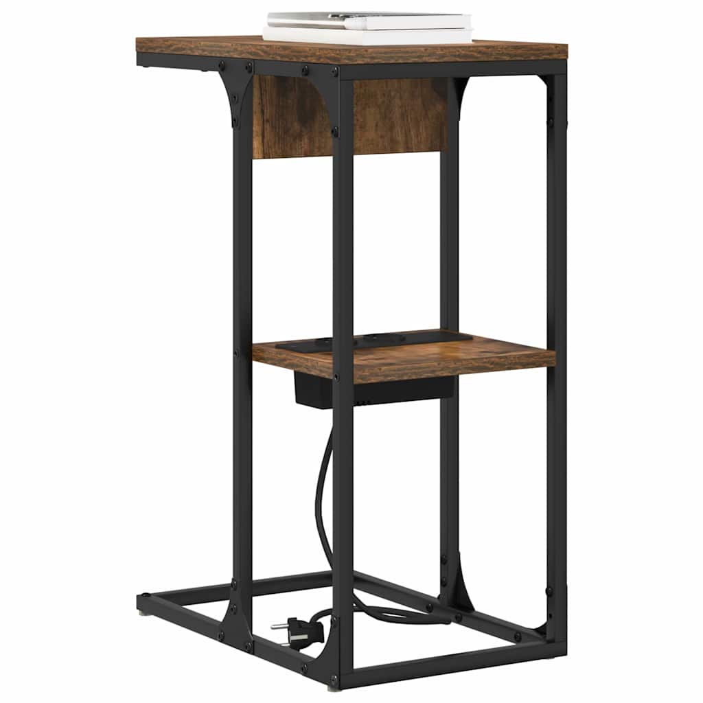 Nattbord Røkt eik 41.5 x 26 x 60.5 cm Konstruert tre