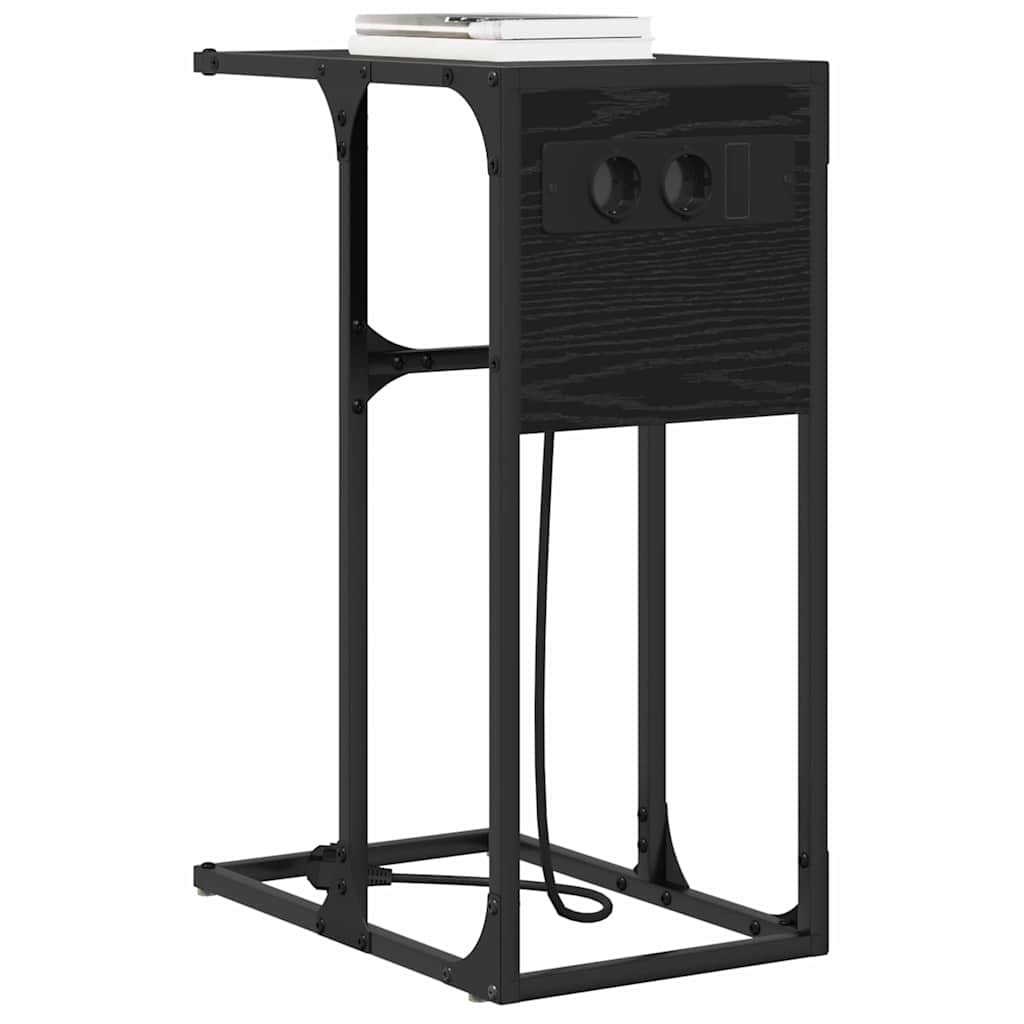 Nattbordskap Svart Eik 41,5 x 26 x 60,5 cm Konstruert tre