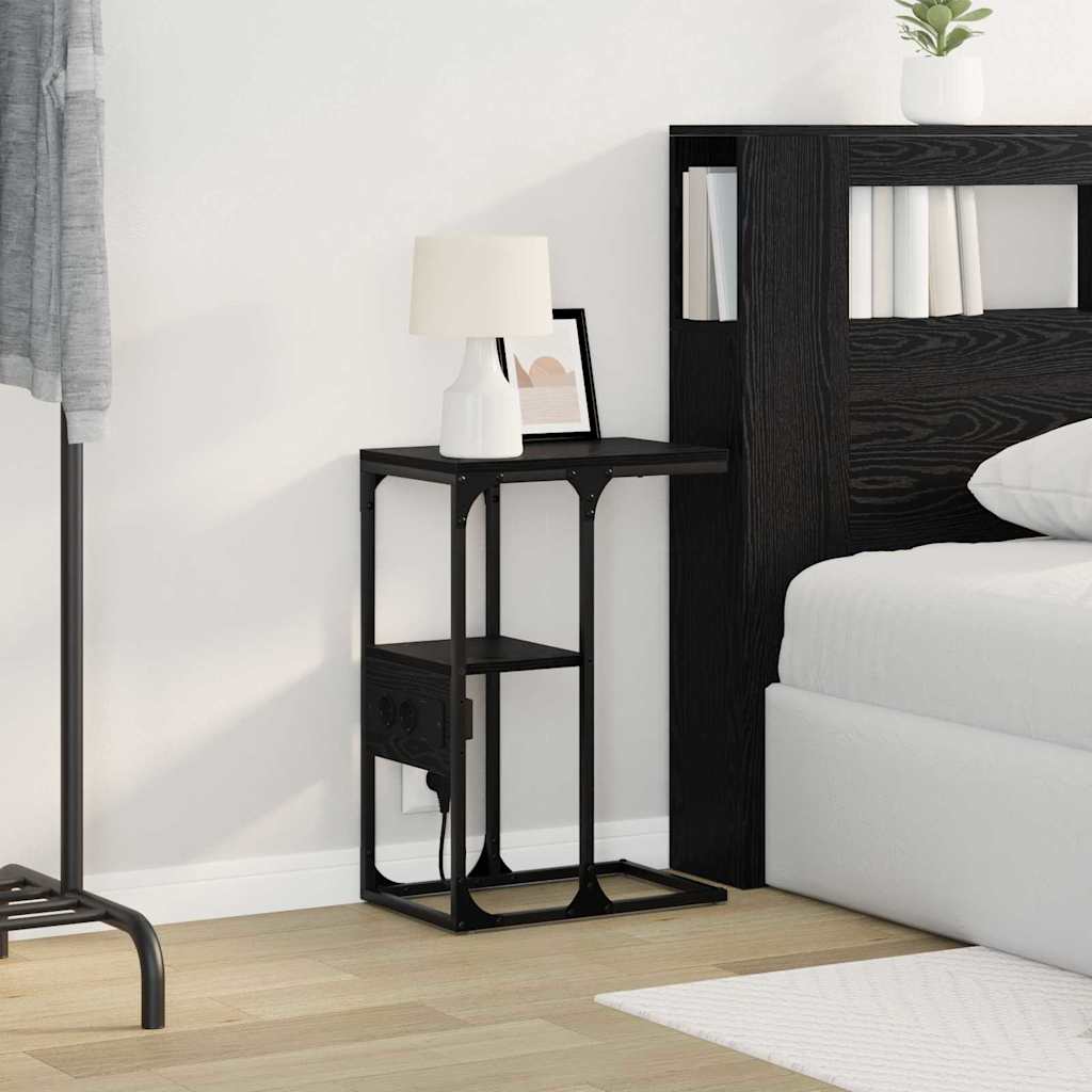 Nattbordskap Svart eik 41.5 x 26 x 60.5 cm Konstruert tre