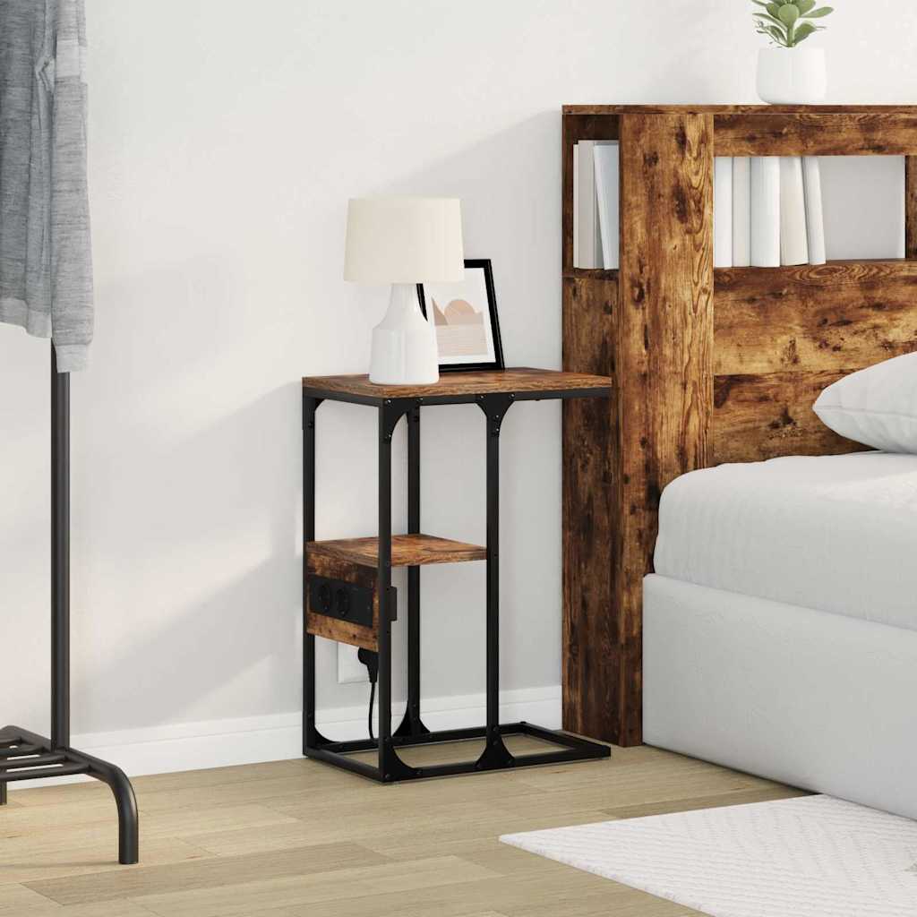 Nattbordskap Røkt eik 41.5 x 26 x 60.5 cm Konstruert tre