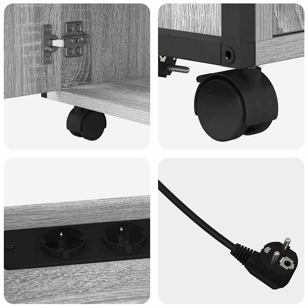 Skap med ladestasjon 61 x 46 x 67 cm Konstruert tre Grå Sonoma