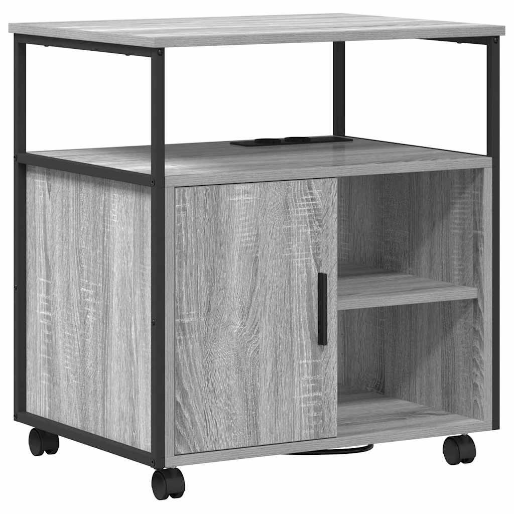 Skap med ladestasjon 61 x 46 x 67 cm Konstruert tre Grå Sonoma