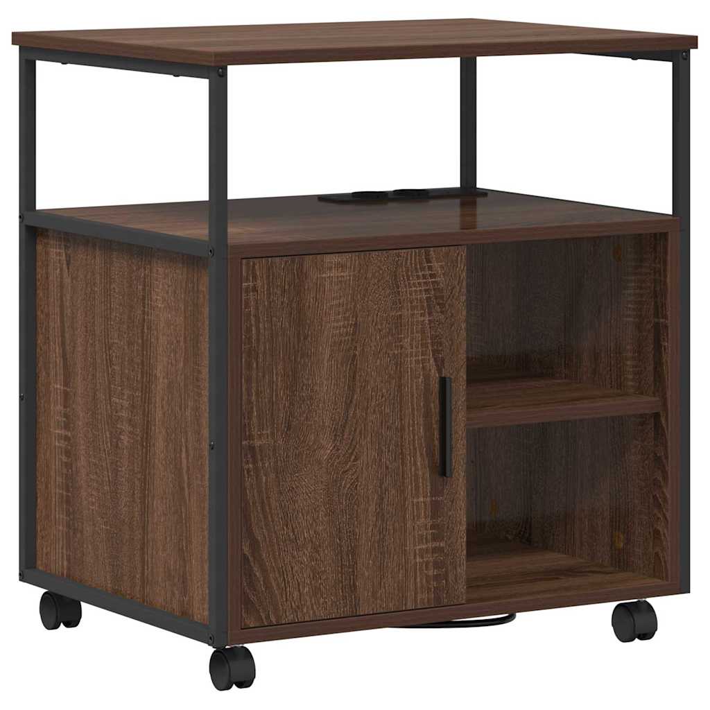 Skap med ladestasjon Brun Eik 61 x 46 x 67 cm Konstruert tre