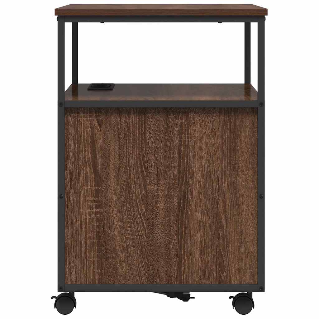 Skap med ladestasjon Brun Eik 61 x 46 x 67 cm Konstruert tre