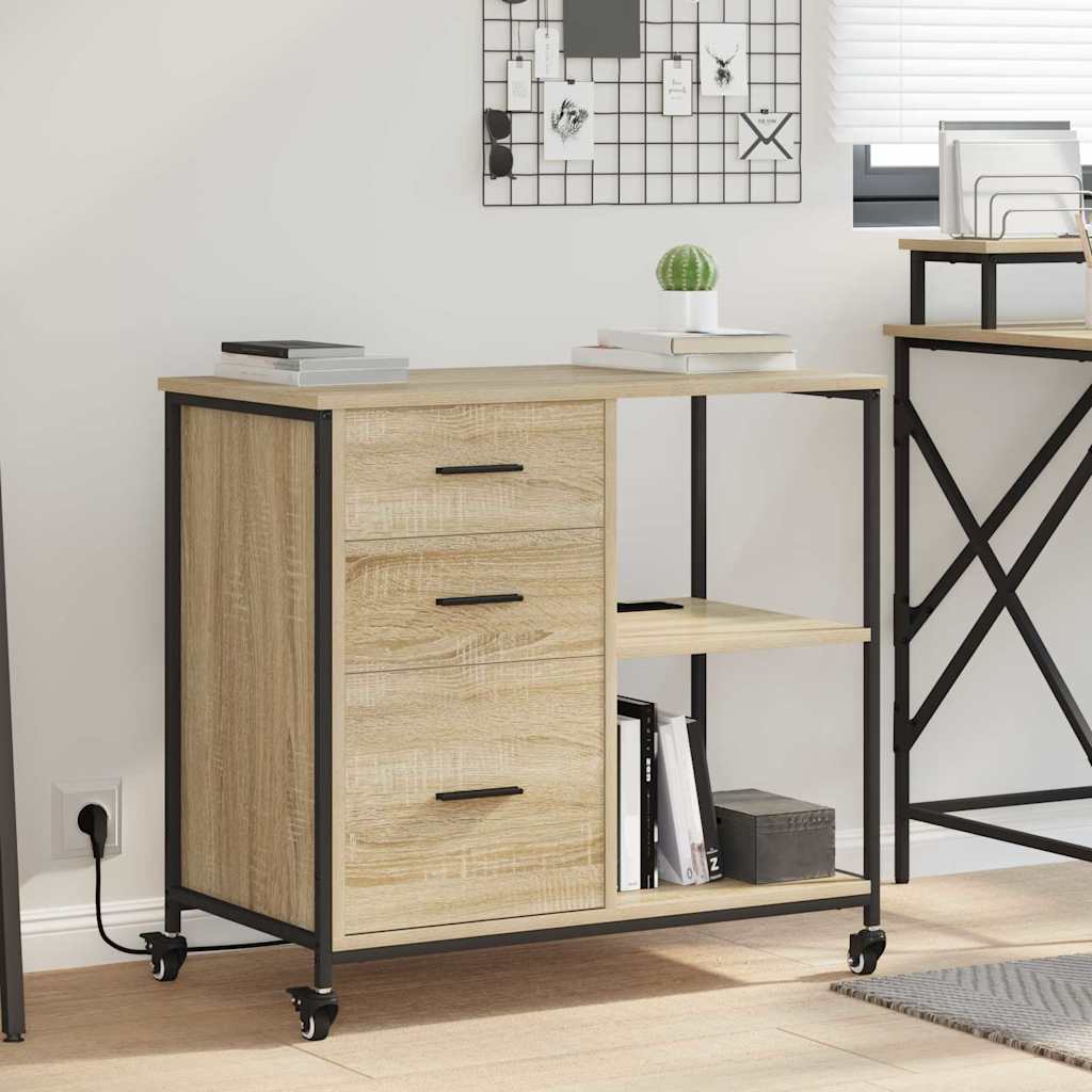 Skap med ladestasjon Sonoma eik 76 x 41 x 72 cm Konstruert tre