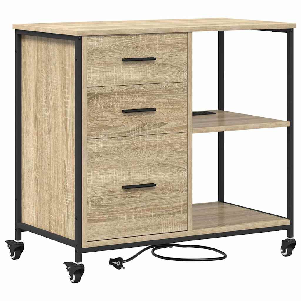 Skap med ladestasjon Sonoma eik 76 x 41 x 72 cm Konstruert tre