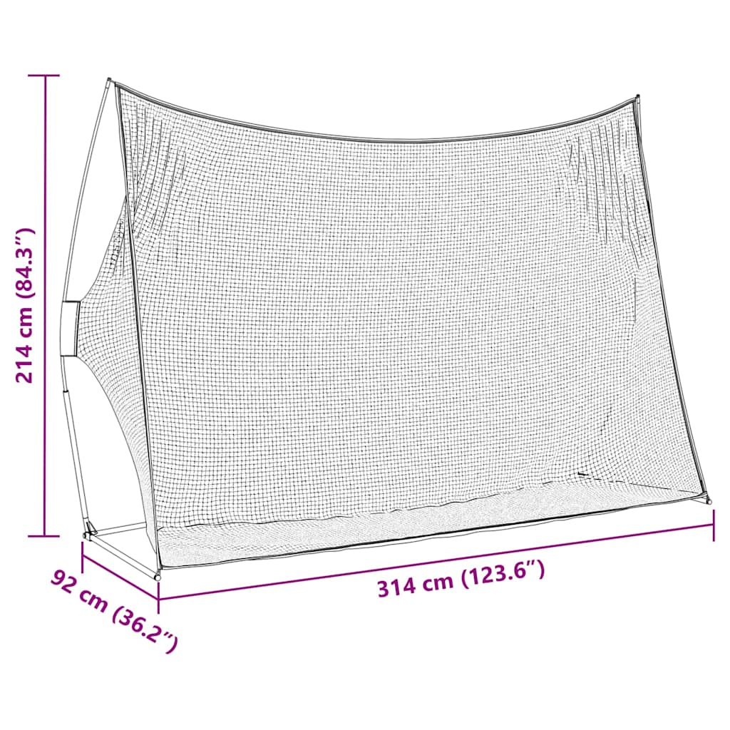 Golf Trening Hjelpemiddel Svart 314 x 92 x 214 cm Polyester