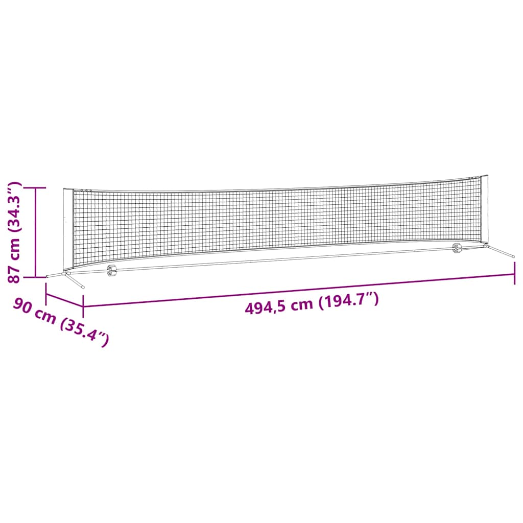 Tennis Nett Svart og Rød 494,5 x 90 x 87 cm Polyester