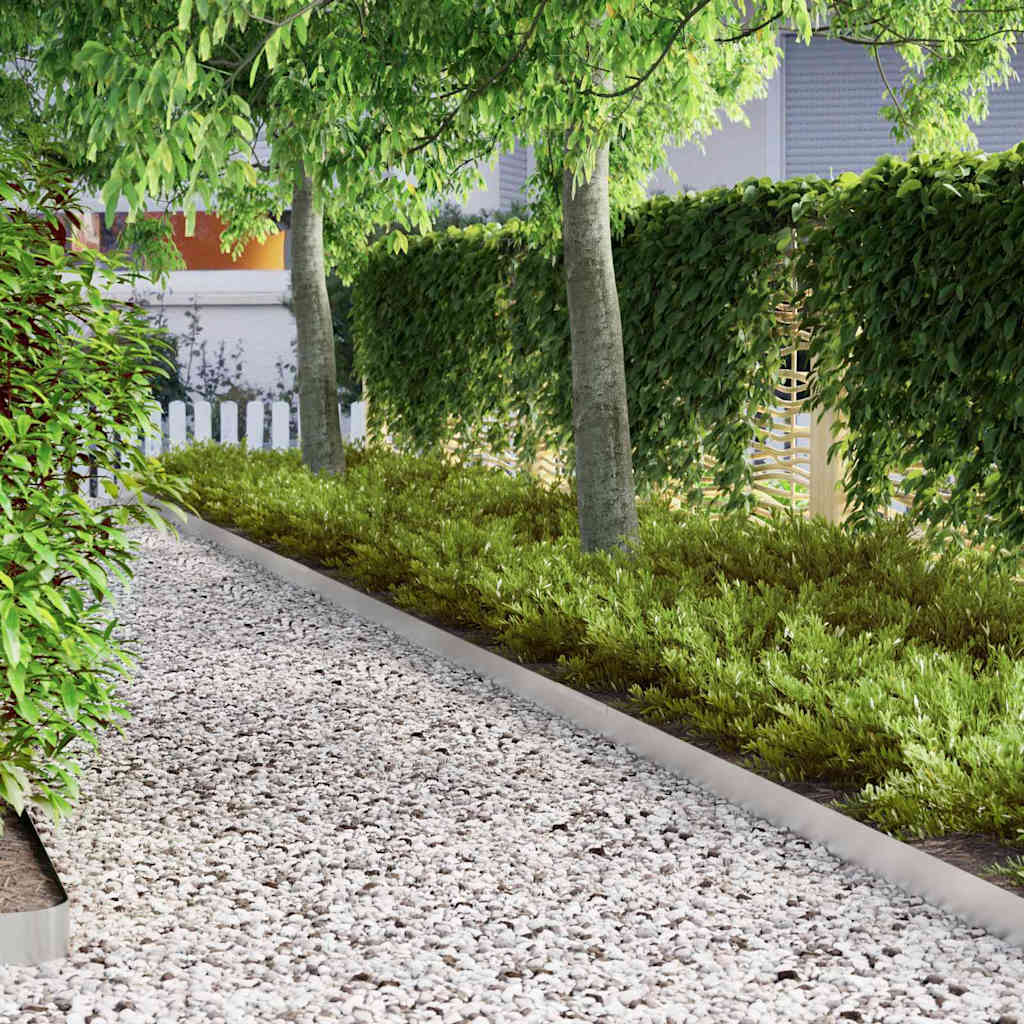 Gjerdekant 4 pcs sølv 450 x 0.05 x 15 cm Rustfritt Stål