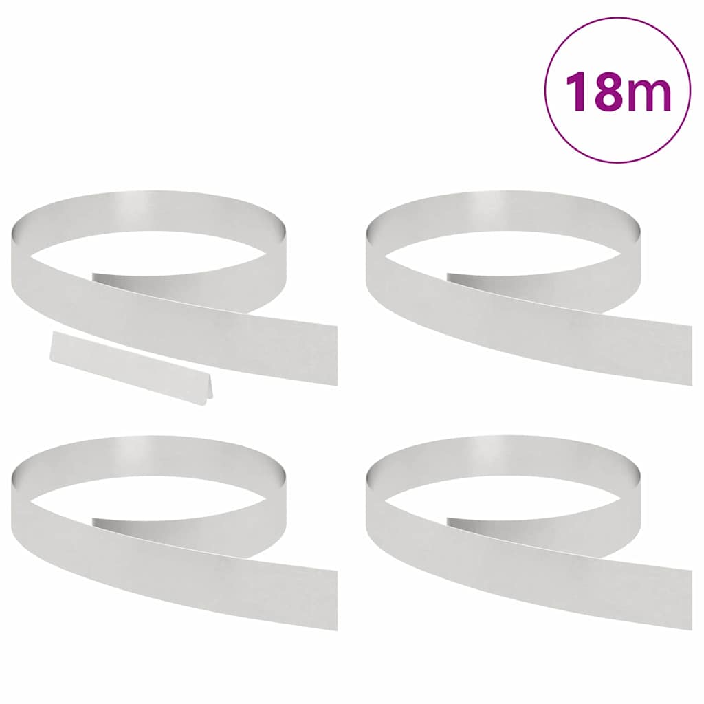 Gjerdekant 4 pcs sølv 450 x 0.05 x 15 cm Rustfritt Stål
