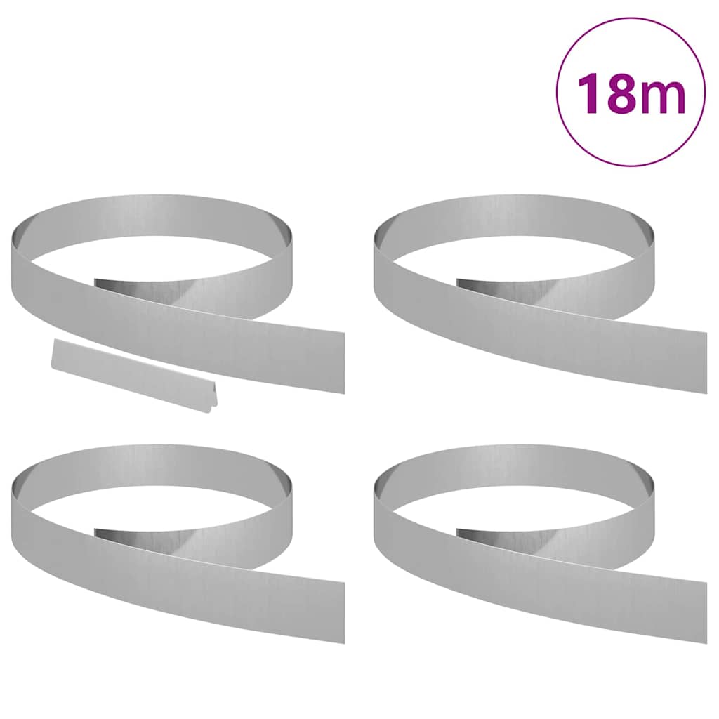 Gjerdekant 4 pcs sølv 450 x 0,05 x 10 cm Galvanisert Stål