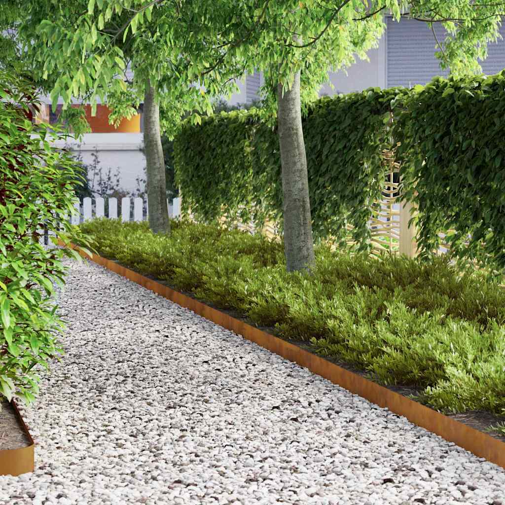 Gjerdekant 4 pcs Rusten 450 x 0.05 x 15 cm Cortenstål