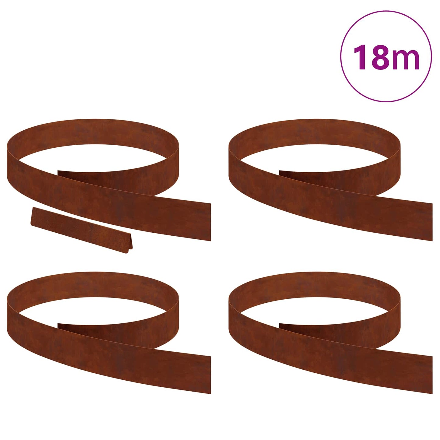 Gjerdekant 4 pcs Rusten 450 x 0,05 x 10 cm Cortenstål