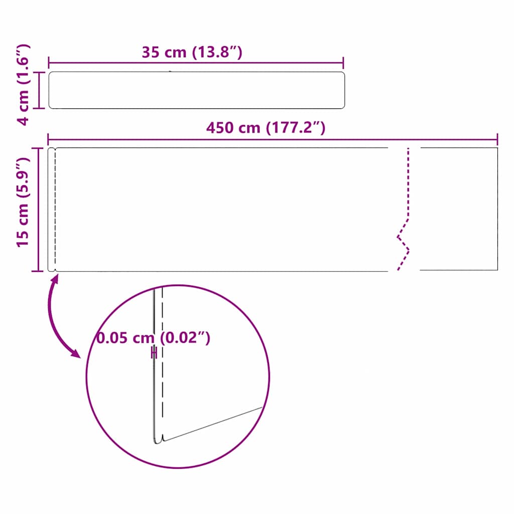 Gjerdekant 4 pcs sølv 450 x 0.05 x 15 cm Galvanisert Stål