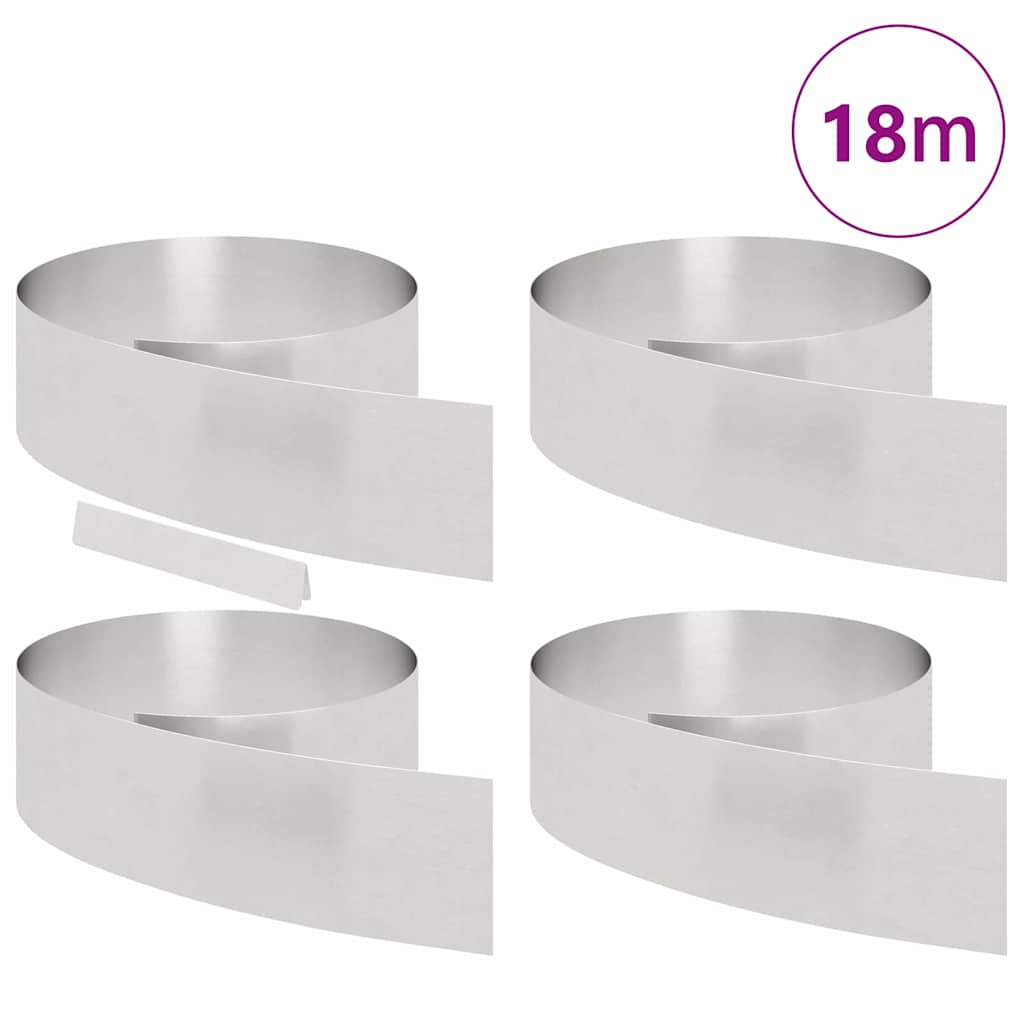 Gjerdekant 4 pcs sølv 450 x 0,05 x 20 cm Rustfritt Stål