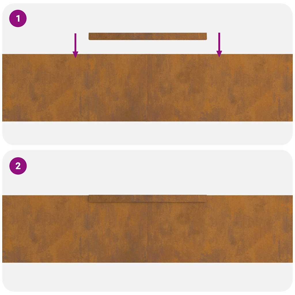Gjerdekant Rusten 450 x 0.05 x 15 cm Cortenstål