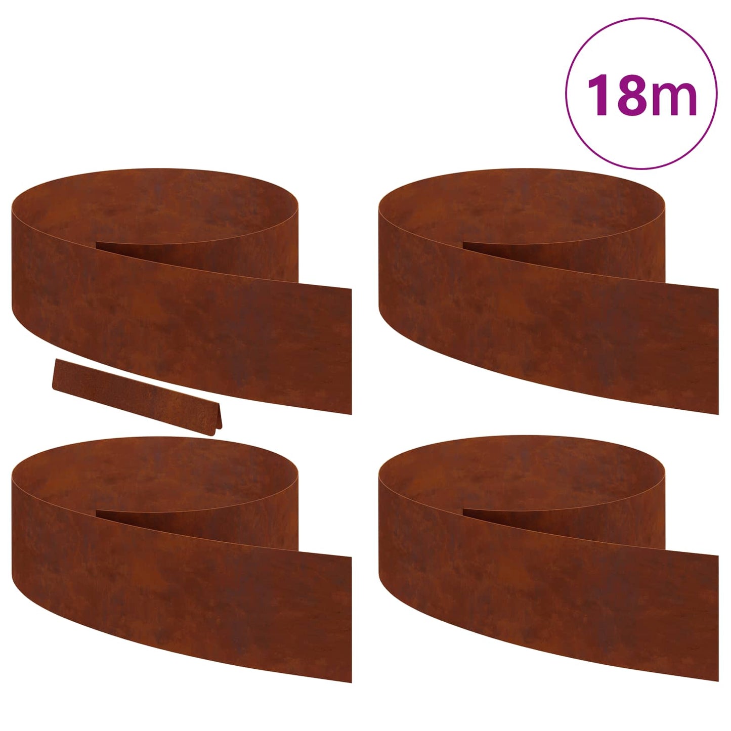 Gjerdekant 4 pcs Rusten 450 x 0,05 x 20 cm Cortenstål