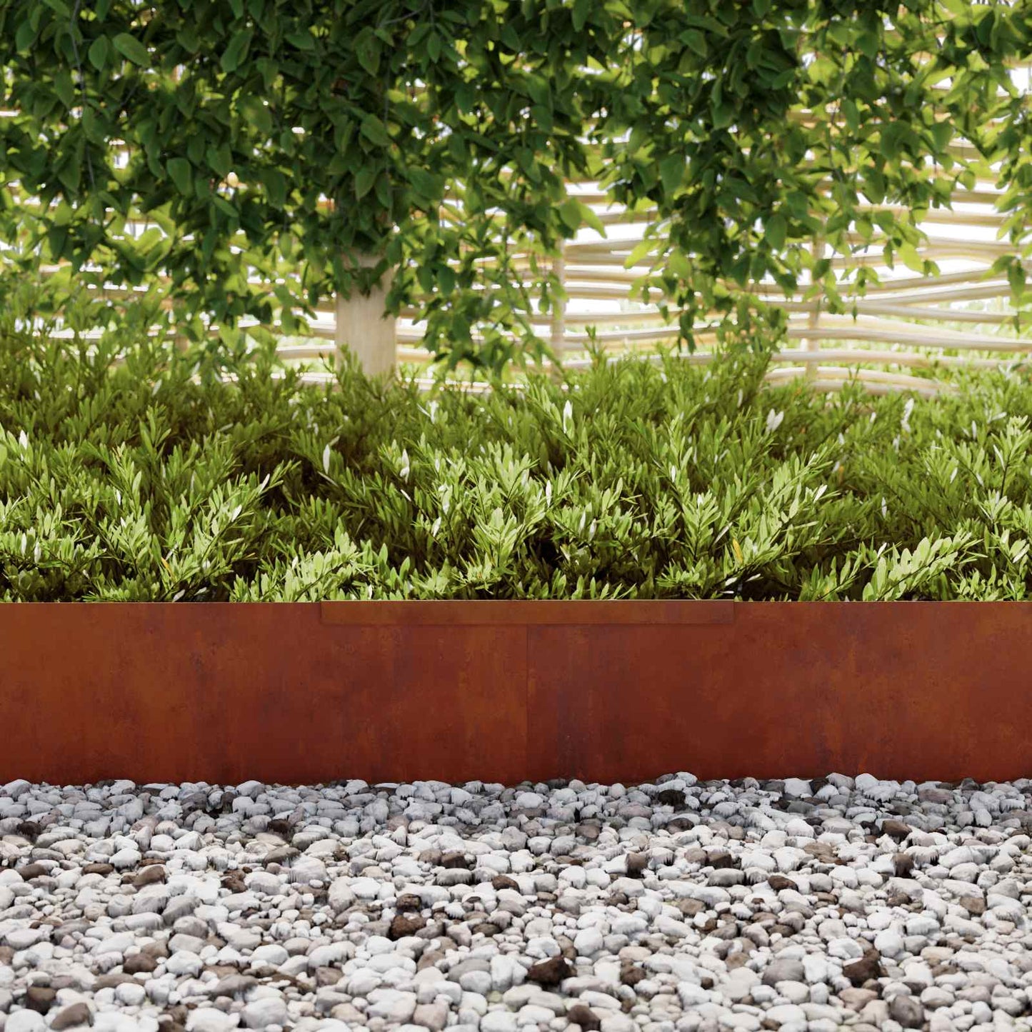 Gjerdekant 4 pcs 450 x 0,05 x 25 cm Cortenstål Rusten