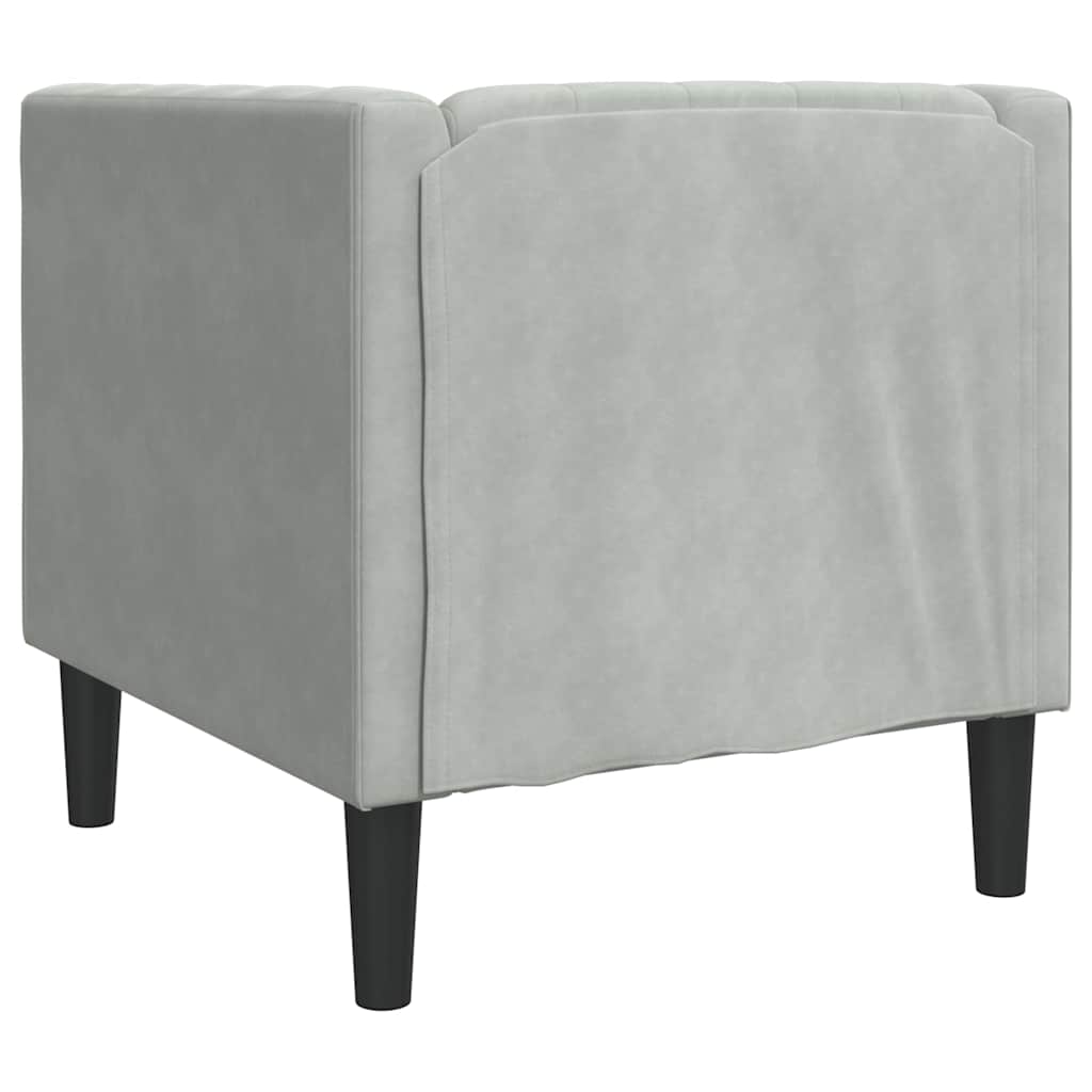 Sofa Lysegrå 74,5 x 71 x 70,5 cm Fløyel