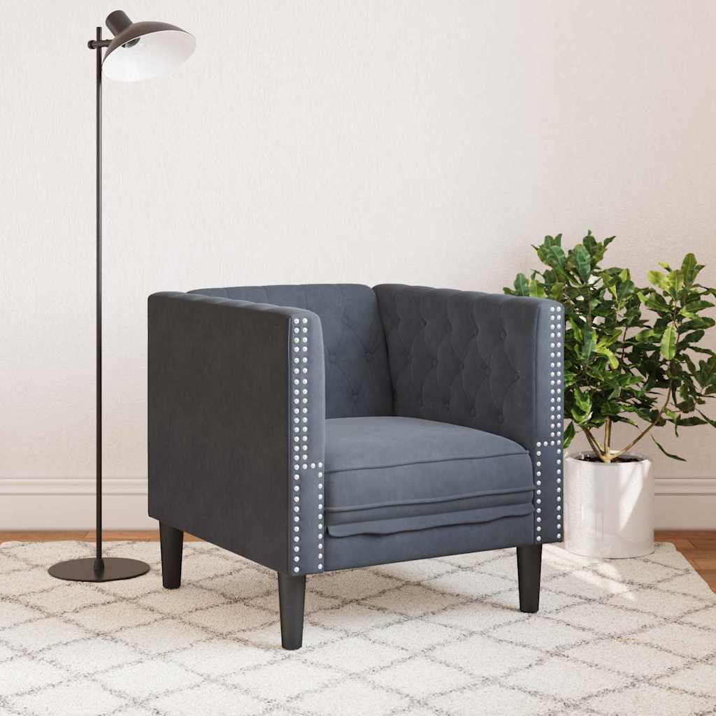 Sofa Mørkegrå 74,5 x 71 x 70,5 cm Fløyel