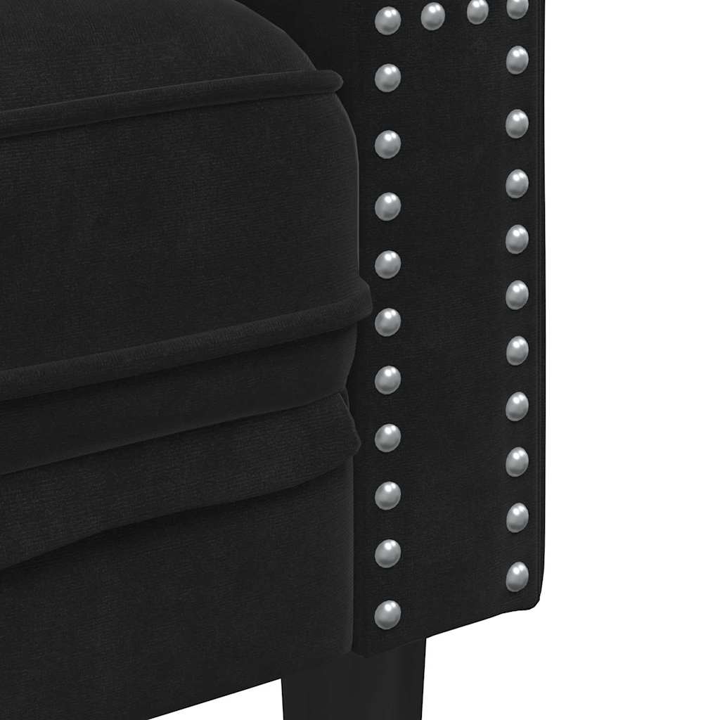 Sofa Svart 74,5 x 71 x 70,5 cm Fløyel