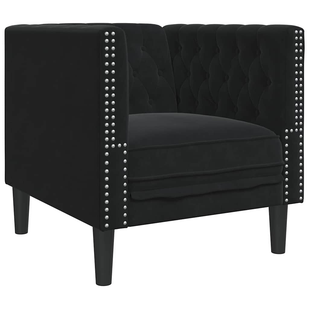 Sofa Svart 74,5 x 71 x 70,5 cm Fløyel