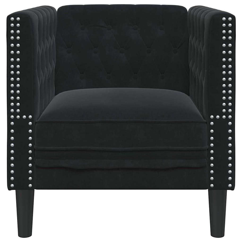Sofa Svart 74,5 x 71 x 70,5 cm Fløyel
