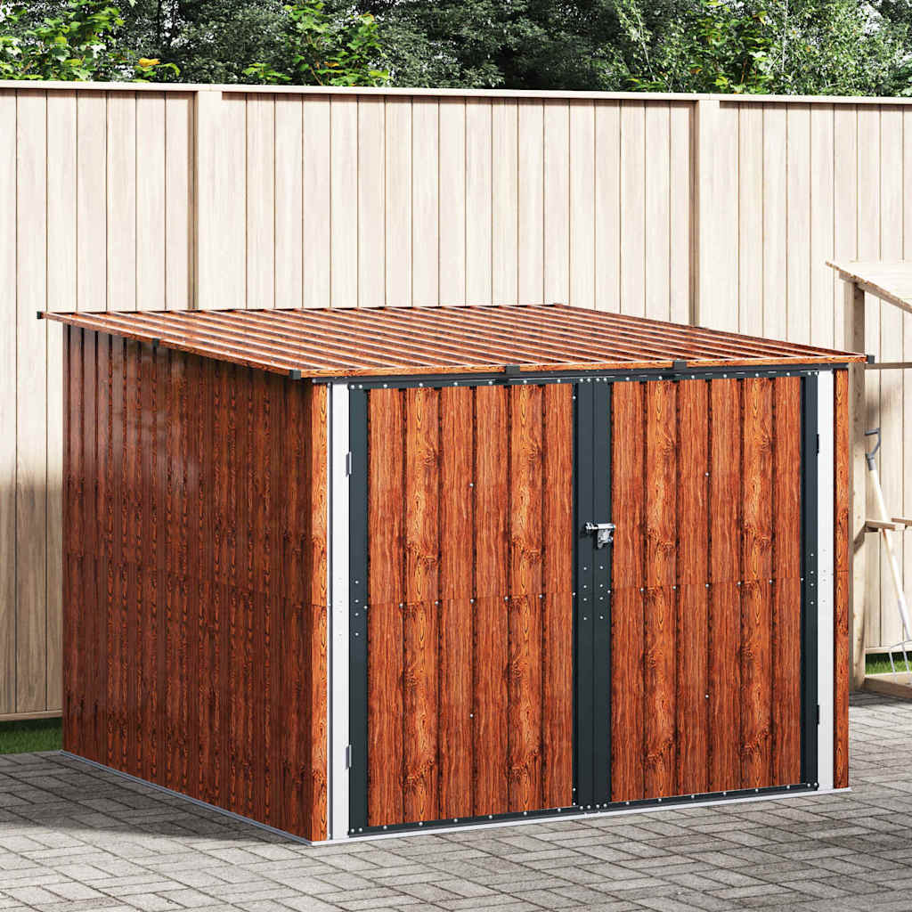Sykkelskjul 3 pcs Brun 216 x 207 x 158 cm Metall