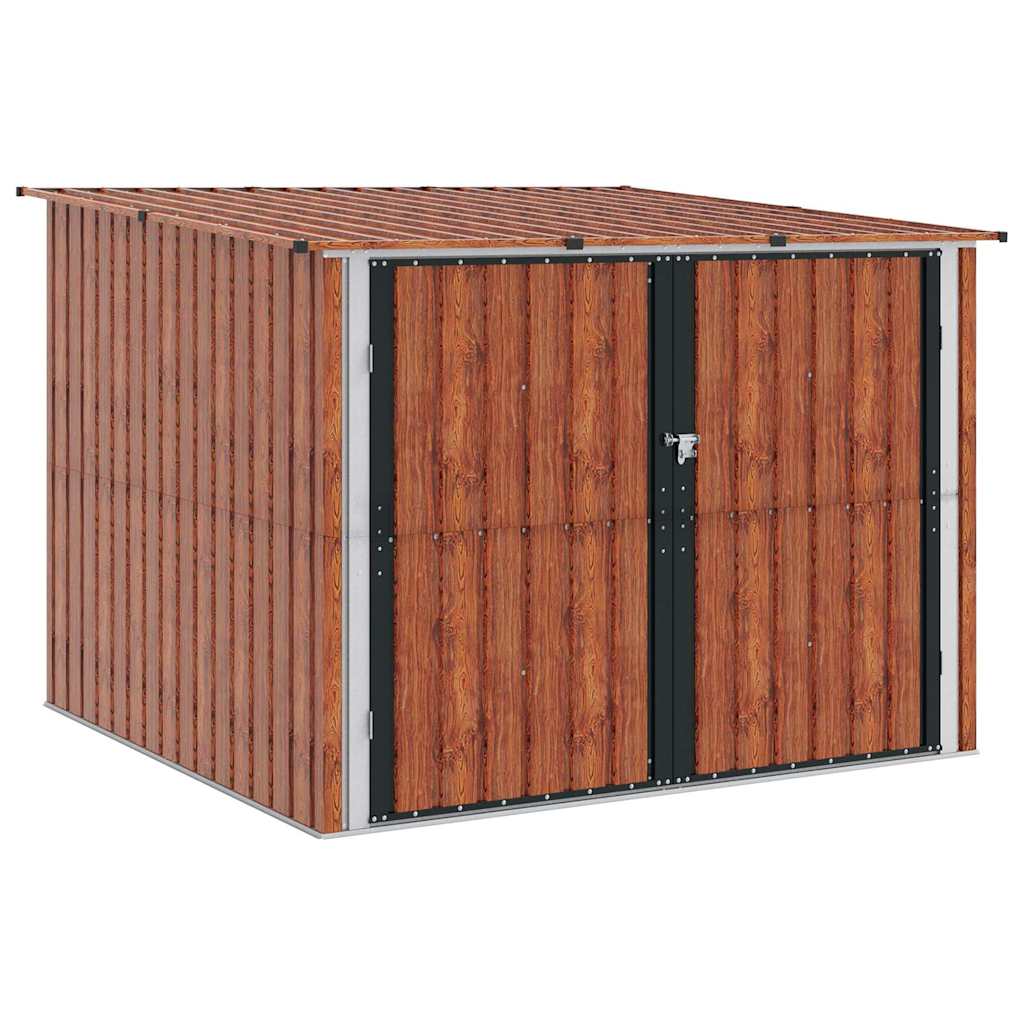 Sykkelskjul 3 pcs Brun 216 x 207 x 158 cm Metall