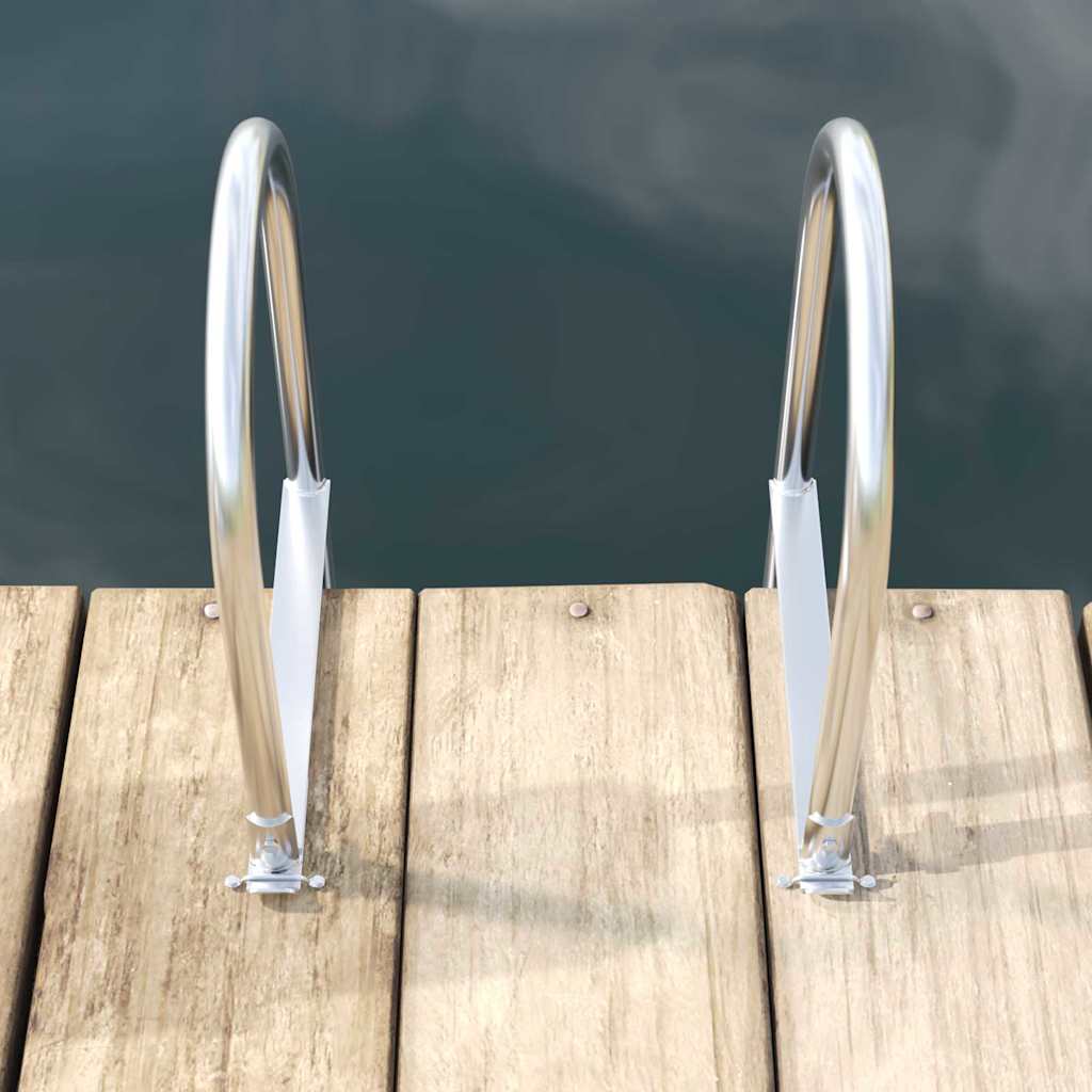 3-Trinns brygge stige sølv 45 x 11,5 x 134 cm Aluminium
