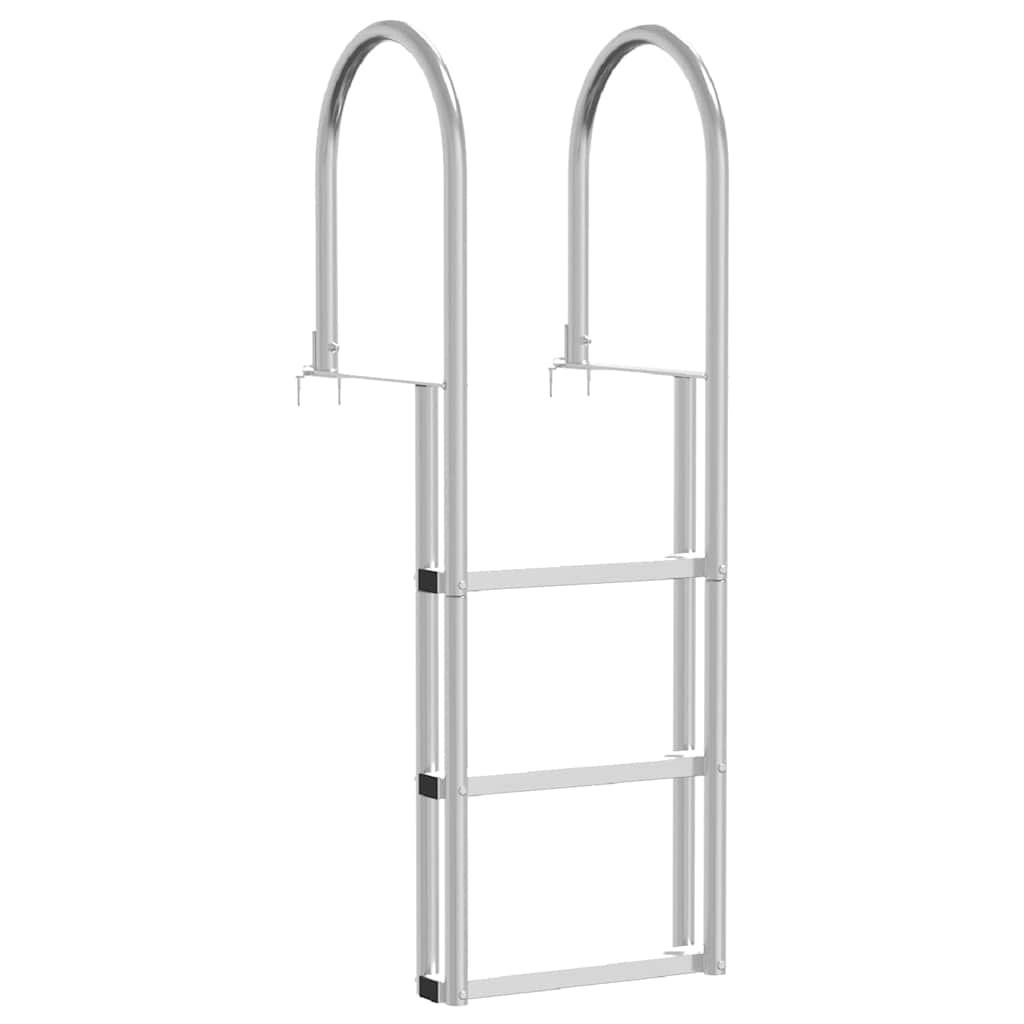 3-Trinns brygge stige sølv 45 x 11,5 x 134 cm Aluminium