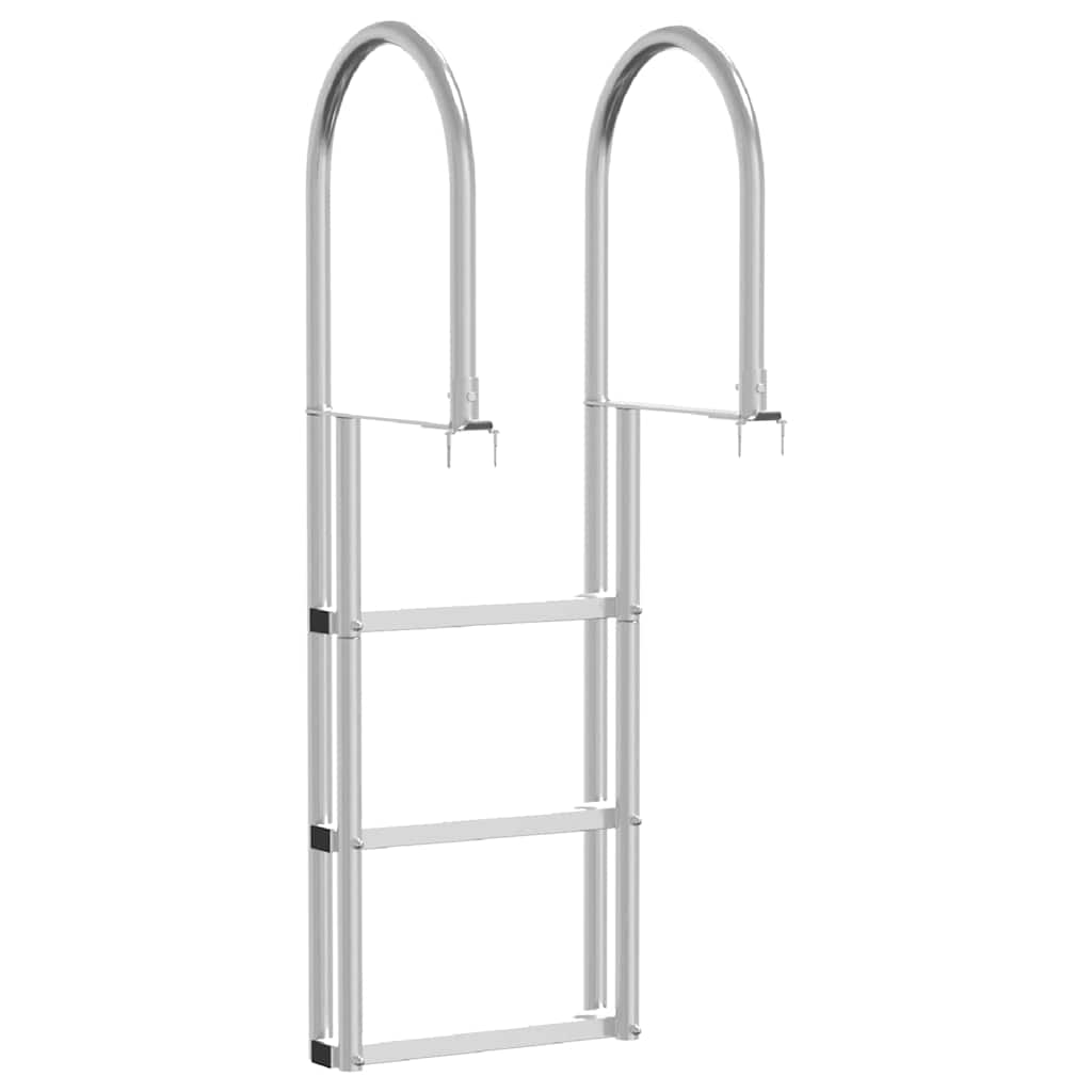 3-Trinns brygge stige sølv 45 x 11,5 x 134 cm Aluminium