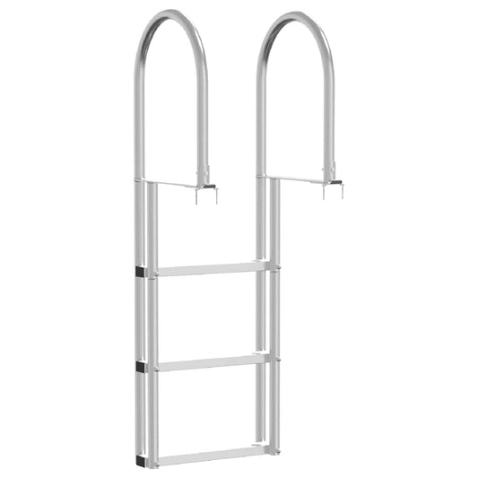 3-Trinns brygge stige sølv 45 x 11,5 x 134 cm Aluminium