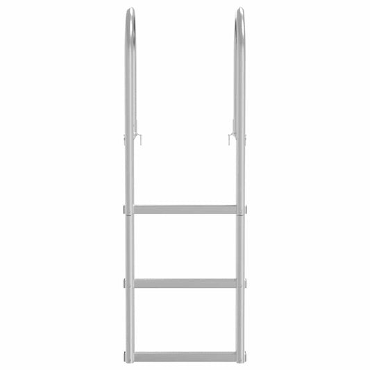 3-Trinns brygge stige sølv 45 x 11,5 x 134 cm Aluminium