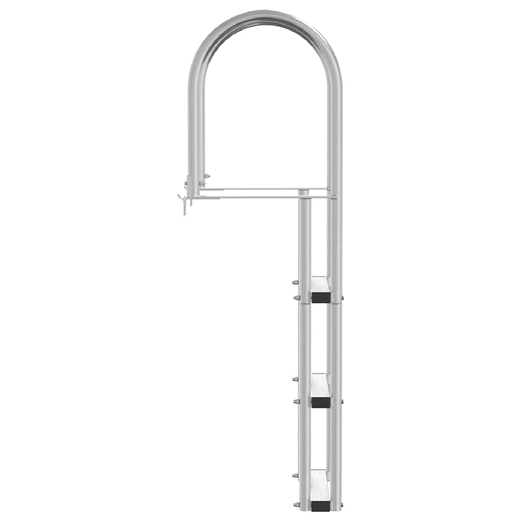 3-Trinns brygge stige sølv 45 x 11,5 x 134 cm Aluminium