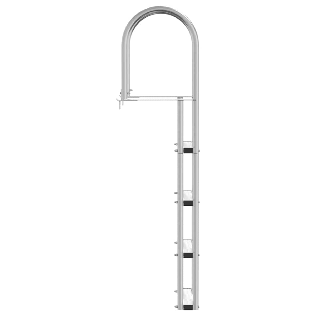 4-trinns dokkestige sølv 45 ×11,5 ×162 cm Aluminium