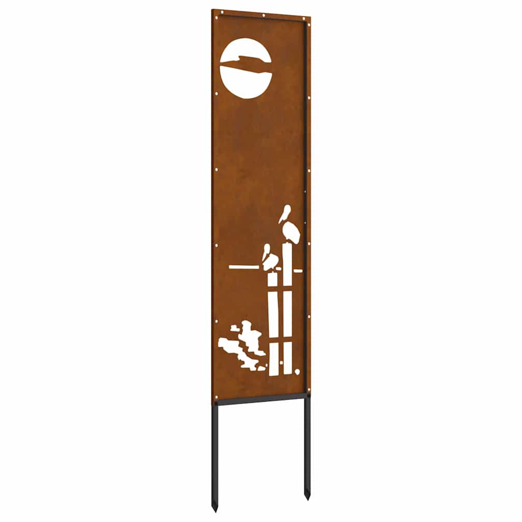 Hageprivat skjerm Fretwork Rusten 32 x 140 cm Cortenstål