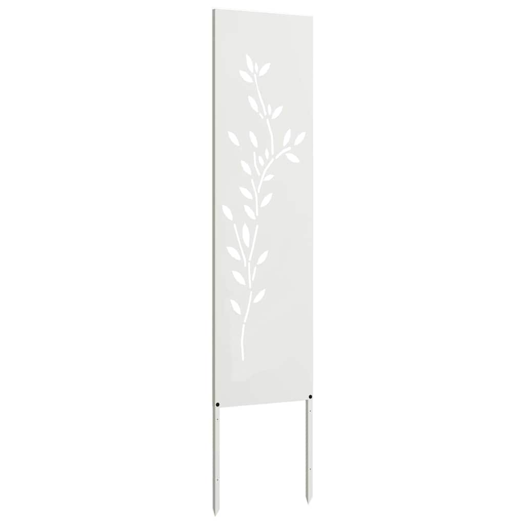 Hageprivat skjerm Blomster Hvit 32 x 140 cm Kaldvalsestål