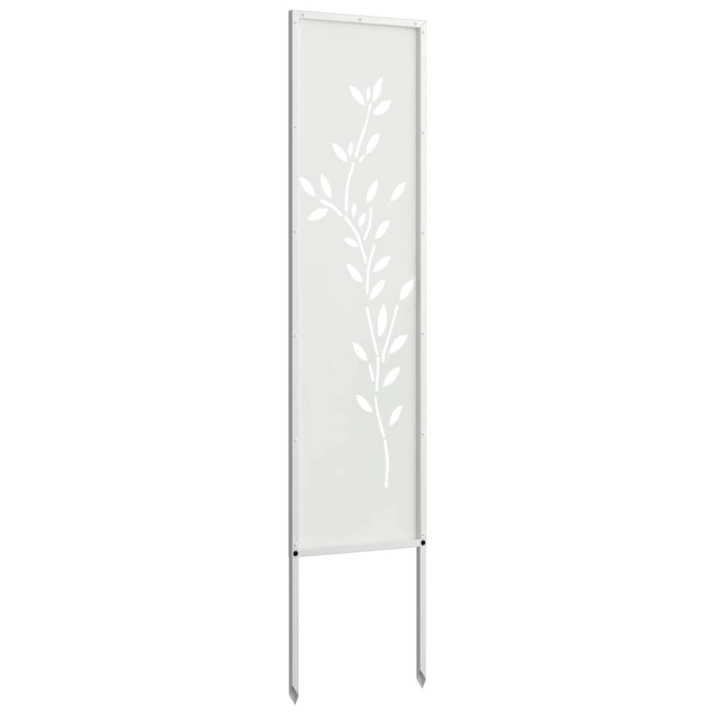 Hageprivat skjerm Blomster Hvit 32 x 140 cm Kaldvalsestål