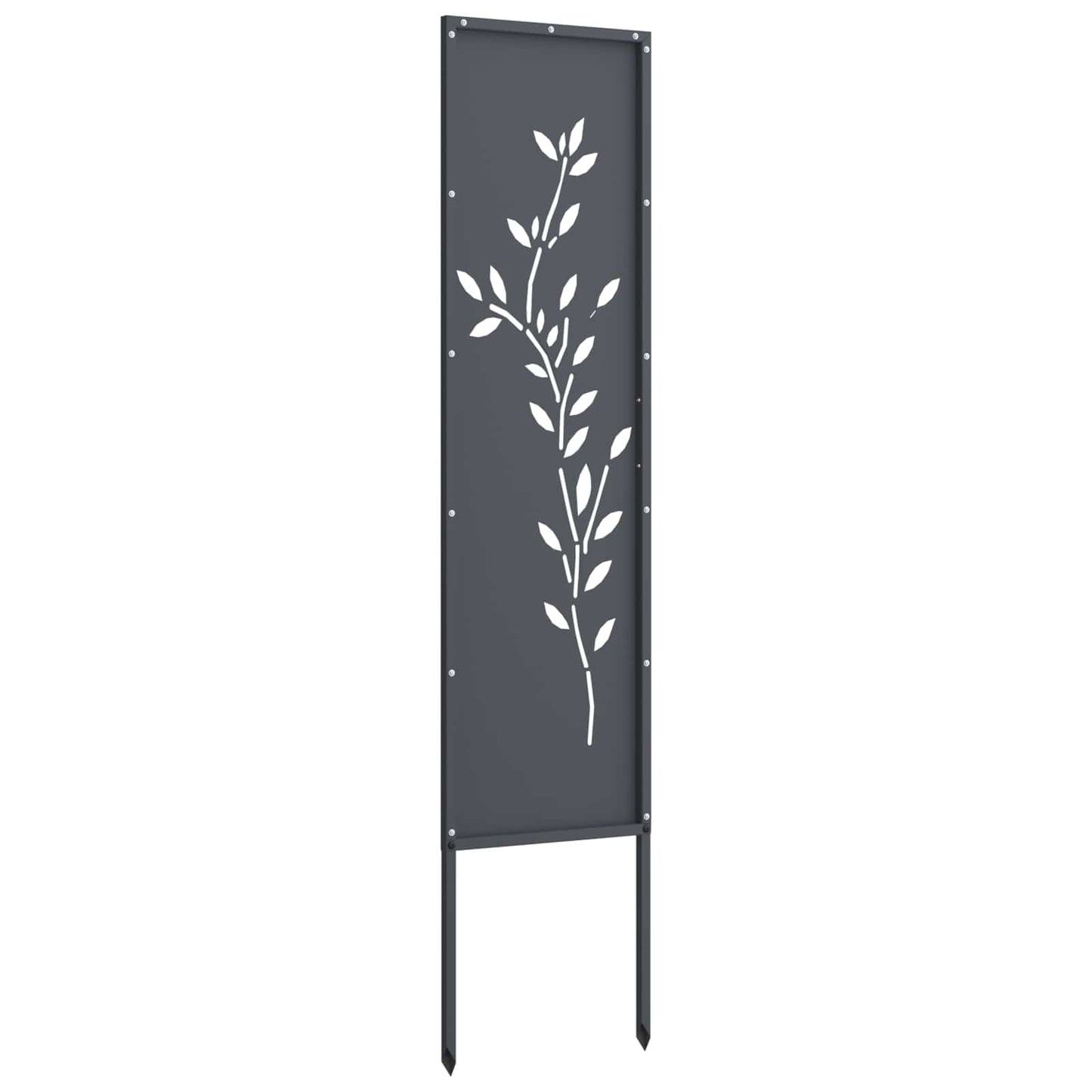 Hageprivat skjerm Blomster Antrasitt 32 x 140 cm Kaldvalsestål