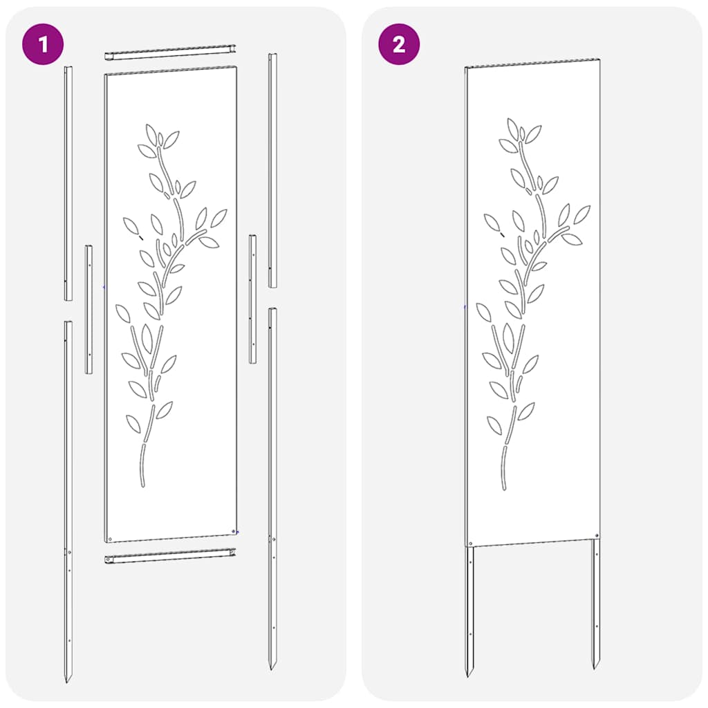 Hageprivat skjerm Blomster sølv 32 x 140 cm Rustfritt stål