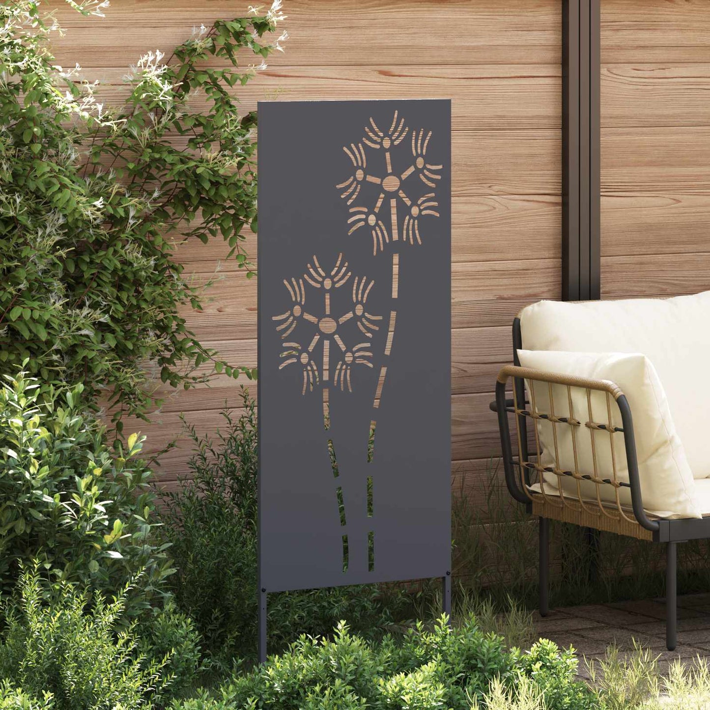 Hageprivat skjerm Fretwork Antrasitt 50 x 140 cm Kaldvalsestål