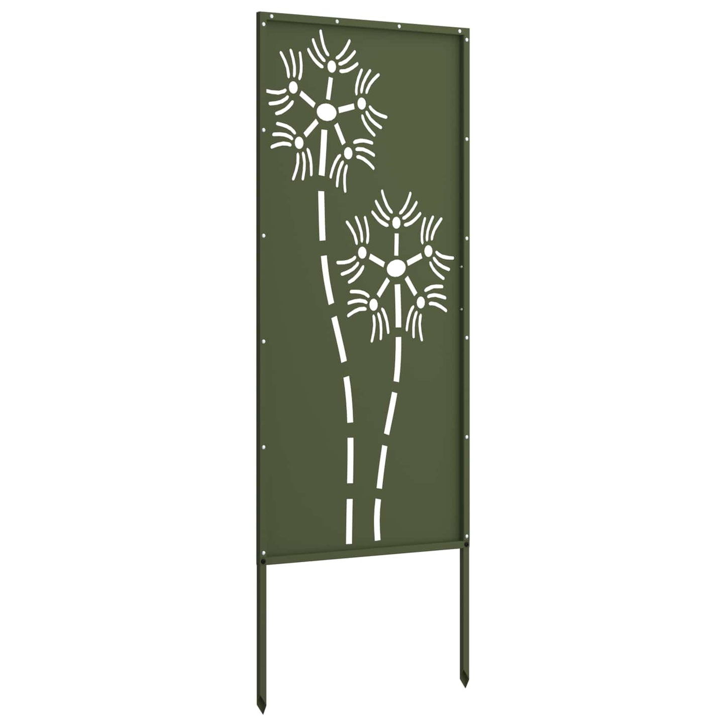 Hageprivat skjerm Olivengrønn 50 x 140 cm Kaldvalsestål