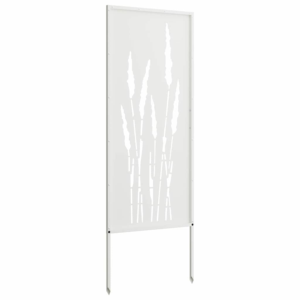 Hageprivat skjerm Blomster Hvit 50 x 140 cm Kaldvalsestål