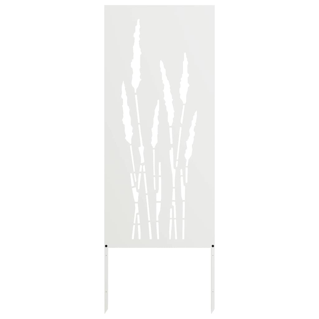 Hageprivat skjerm Blomster Hvit 50 x 140 cm Kaldvalsestål