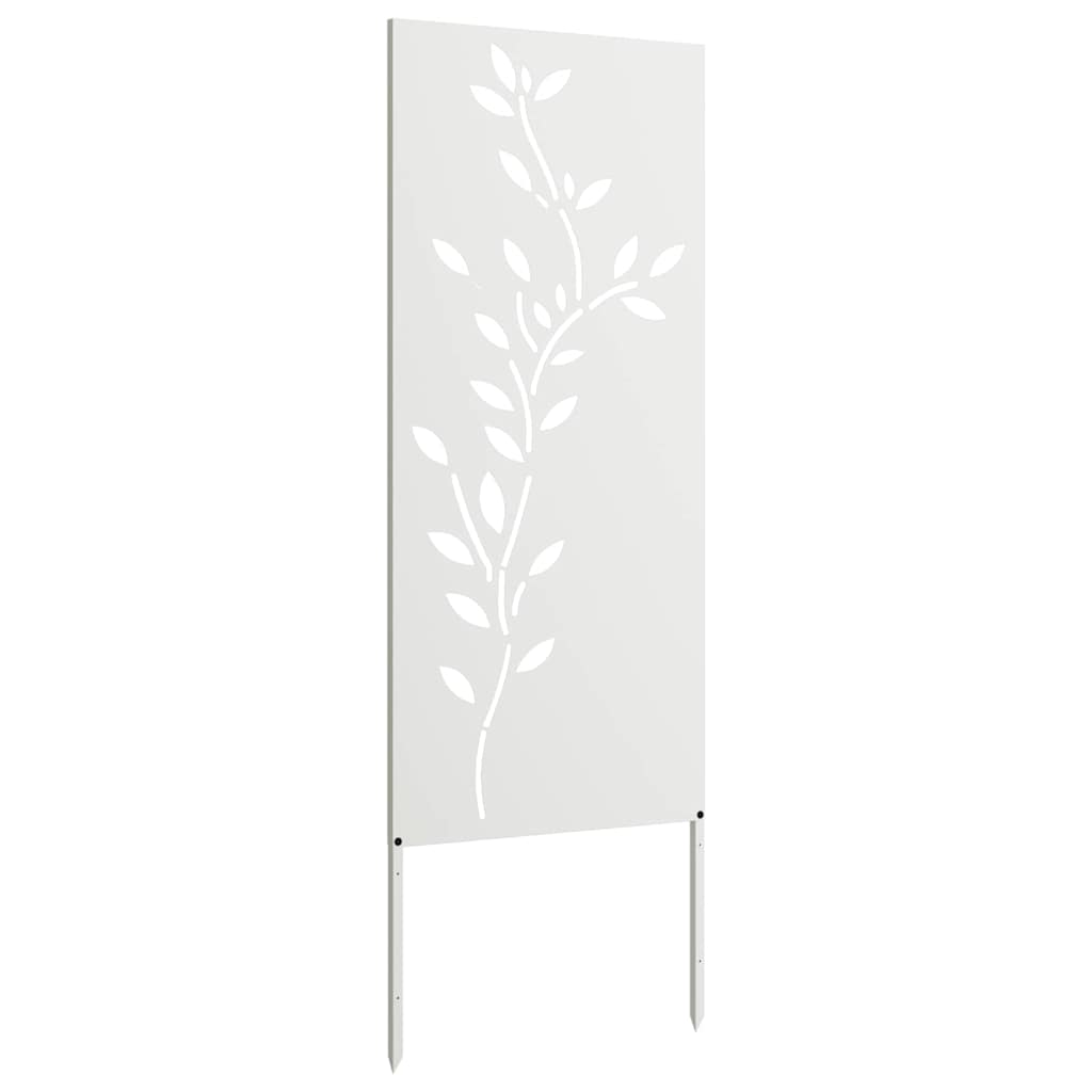 Hageprivat skjerm Blomster Hvit 50 x 140 cm Kaldvalsestål