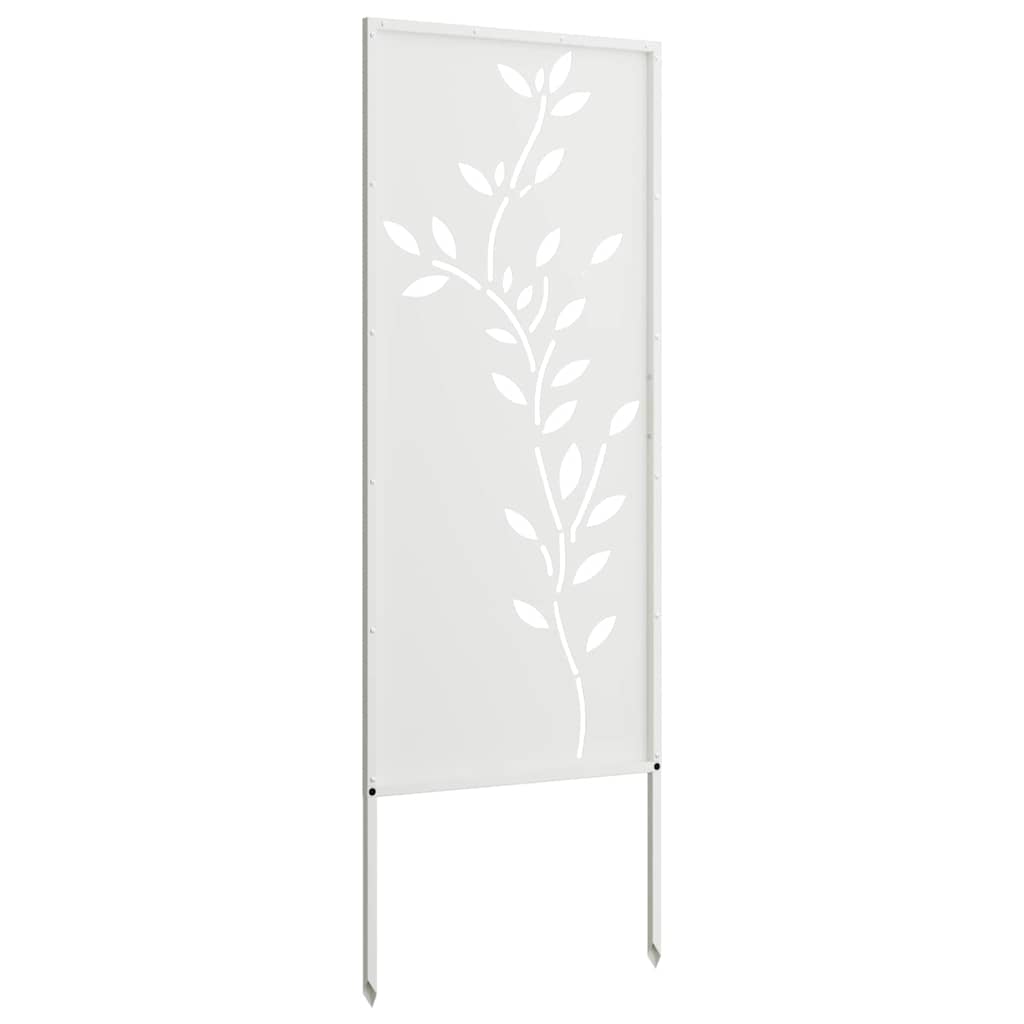 Hageprivat skjerm Blomster Hvit 50 x 140 cm Kaldvalsestål