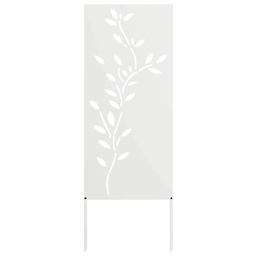 Hageprivat skjerm Blomster Hvit 50 x 140 cm Kaldvalsestål