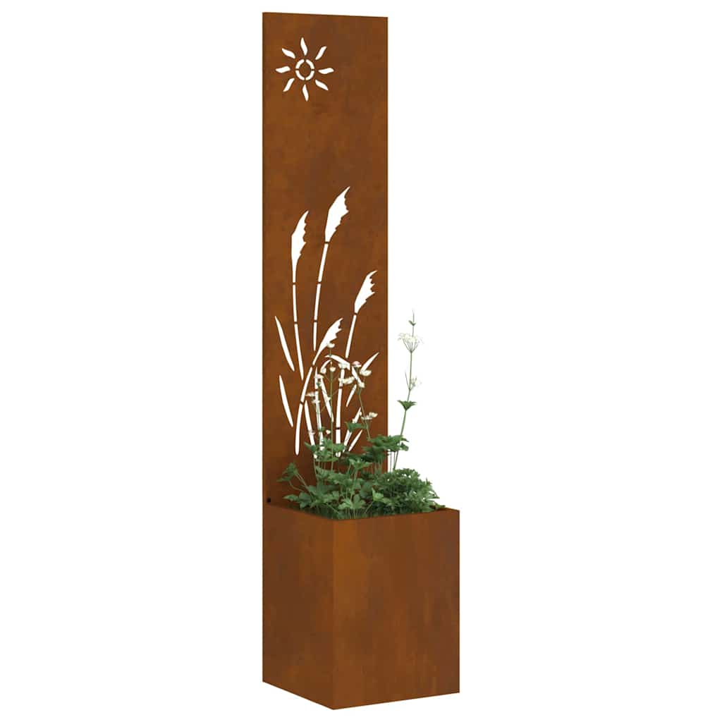 Hageprivat skjerm Fretwork Rusten 32 x 140 cm Cortenstål
