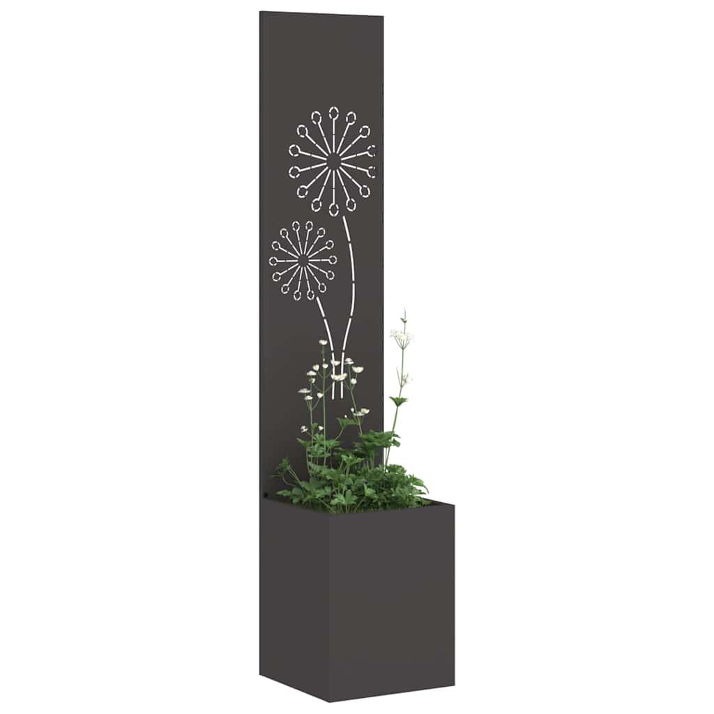 Hageprivat skjerm Fretwork Svart 32 x 32 x 150 cm Kaldvalsestål